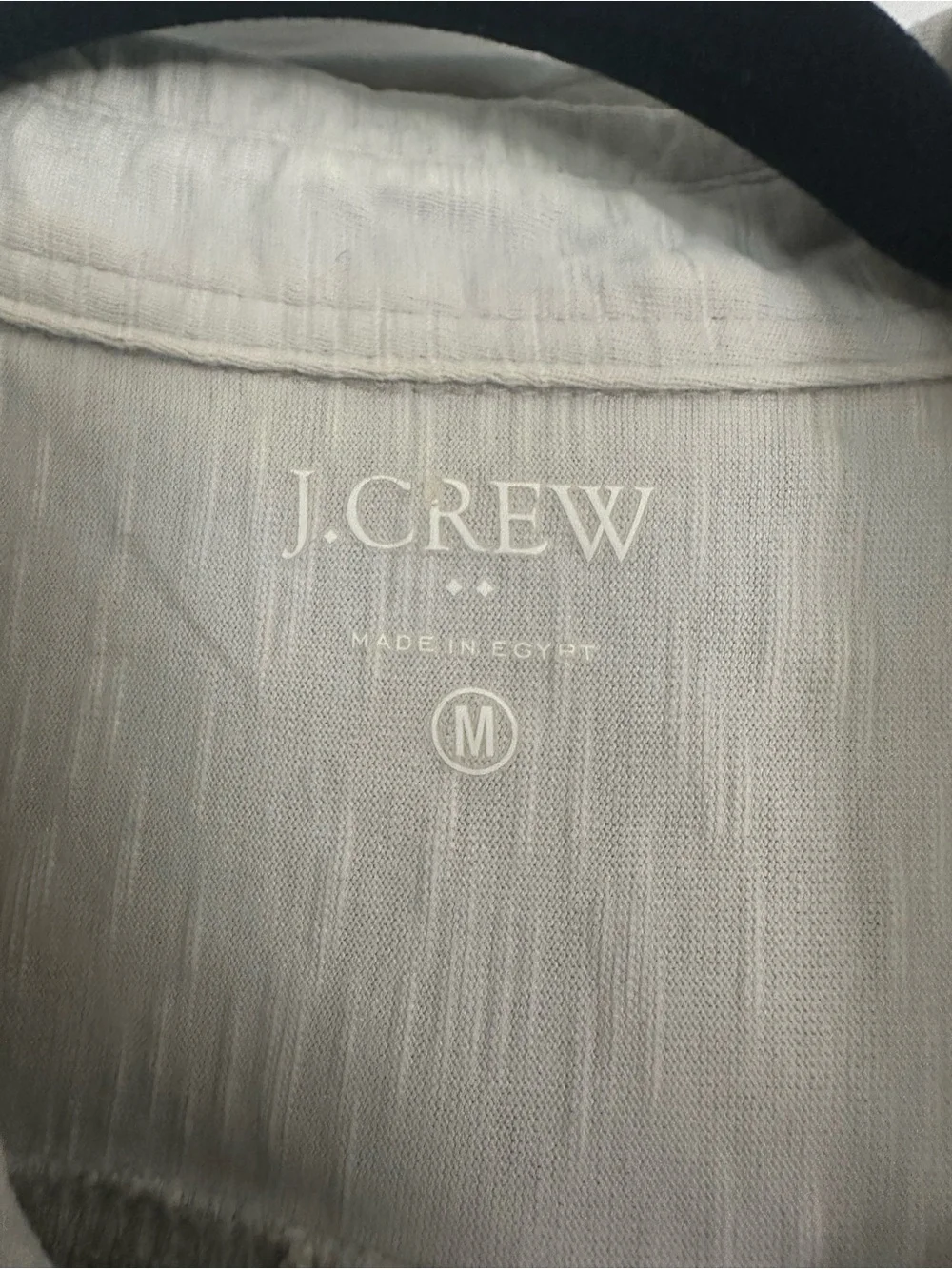J. Crew Short-Sleeve Button-Up Shirt 100% cotton in off White Light Gray